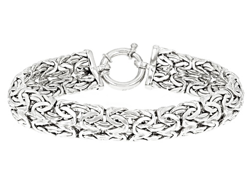 Sterling Silver Double Byzantine Link Bracelet - Size 8