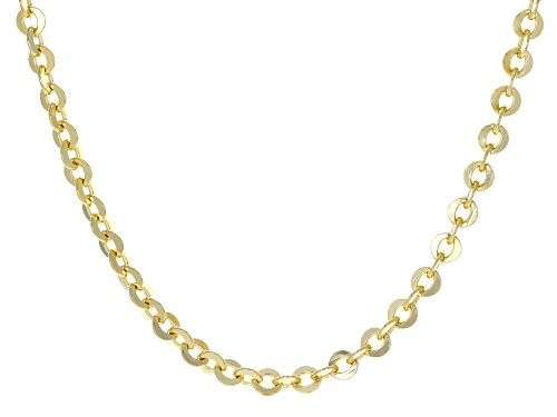 18k Yellow Gold Over Sterling Silver 5.4mm Cable 20 Inch Chain - Size 20