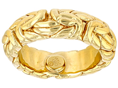 18k Yellow Gold Over Sterling Silver Byzantine Style Ring - Size 8