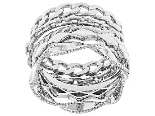 Sterling Silver Set Of 5 Stackable Band Rings - Size 7