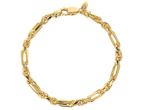 18k Yellow Gold Over Sterling Silver 4.5mm Milano Rope Link Bracelet - Size 7.25