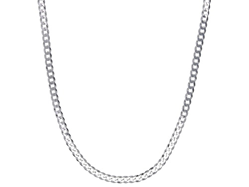 Sterling Silver 4mm Flat Curb 20 Inch Chain - Size 20