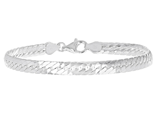 Sterling Silver 5.6mm Oval Herringbone Link Bracelet - Size 8