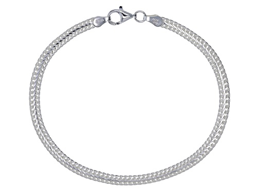 Sterling Silver 4mm Diamond-Cut Infinity Link Bracelet - Size 7.5
