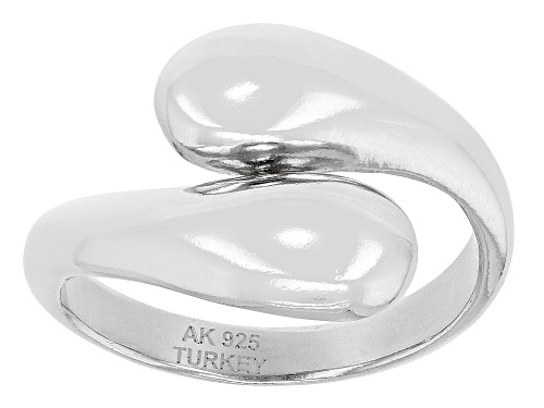 Sterling Silver Graduated Bypass Ring - Size 7