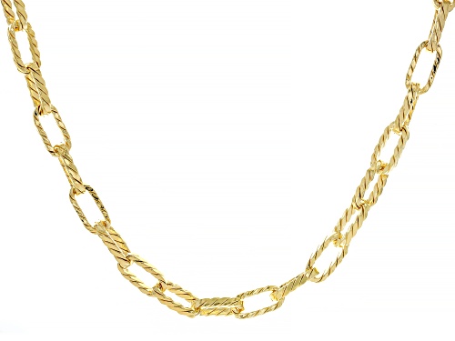 18k Yellow Gold Over Sterling Silver 7mm Twisted Paperclip 20 Inch Chain - Size 20