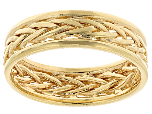 18k Yellow Gold Over Sterling Silver 5.5mm Wheat Link Design Band Ring - Size 7