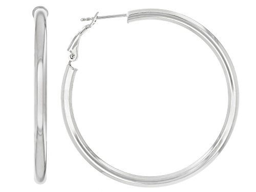 Sterling Silver 2" Hoop Earrings