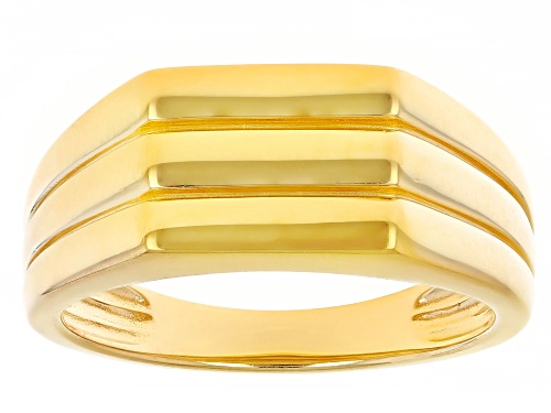 18k Yellow Gold Over Sterling Silver Square Design Ring - Size 6