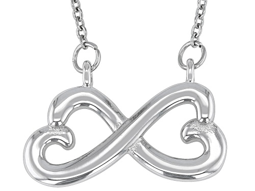 Silver Tone Infinity Heart Pendant 23 Inch Necklace - Size 23
