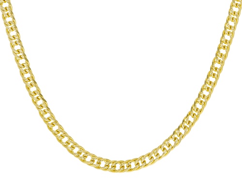 18k Yellow Gold Over Sterling Silver Designer Link 20 Inch Chain - Size 20