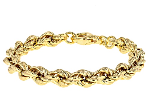 Argento Oro™ 18k Yellow Gold Over Sterling Silver 8mm Rope Link Bracelet - Size 8.25