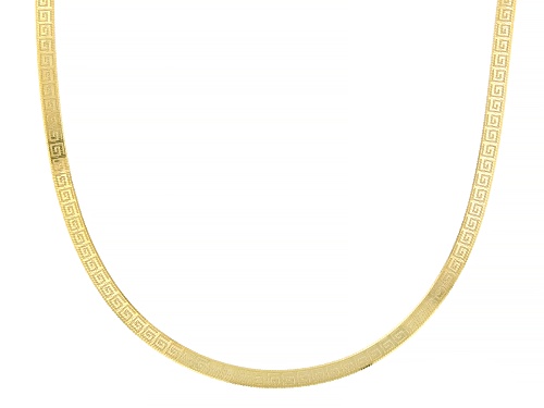18k Yellow Gold Over Sterling Silver Greek Key Herringbone 18 Inch Chain - Size 18