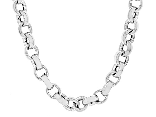 Sterling Silver 9.5mm Rolo Link 18 Inch Chain - Size 18