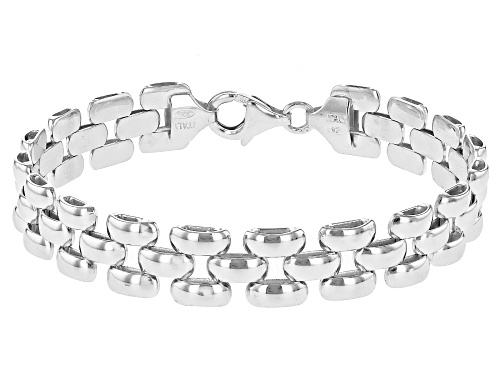 Sterling Silver Panther Link Bracelet - Size 7.5