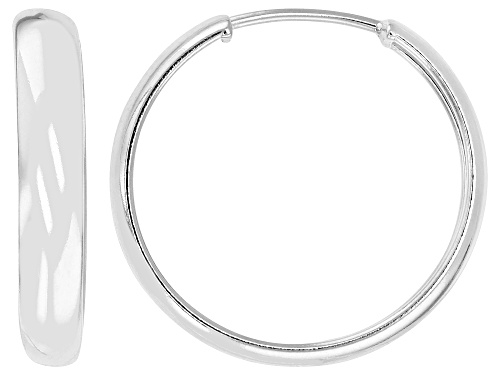 Sterling Silver 0.75" High Polished Hoop Earrings
