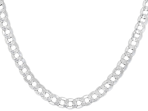 Sterling Silver 6mm Flat Curb Chain - Size 20
