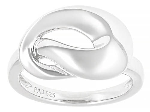 Rhodium Over Sterling Silver Open Knot Ring - Size 7