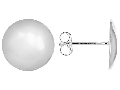 Sterling Silver Polished Button Earrings