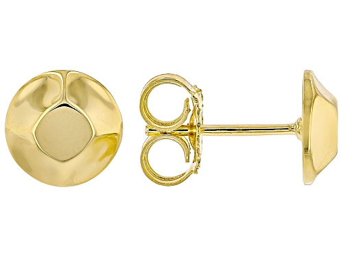 18k Yellow Gold Over Sterling Silver Ball Stud Earring