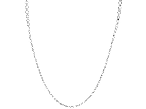 Photo of Sterling Silver Graduated Rolo Station 35.25 Inch Necklace - Size 35