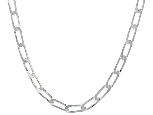 Sterling Silver 3.5mm Flat Paperclip 20 Inch Chain - Size 20