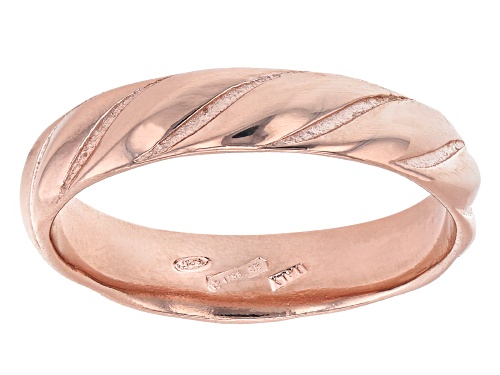Photo of 18K Rose Gold Over Sterling Silver Symmetric Design Band Ring - Size 7
