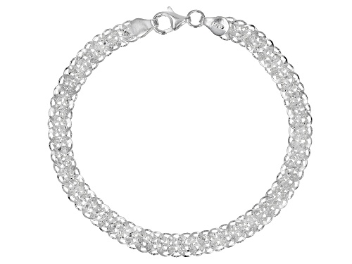 Sterling Silver Flat 6.8MM Phoenix Link 7.5 Inch Bracelet - Size 7.5