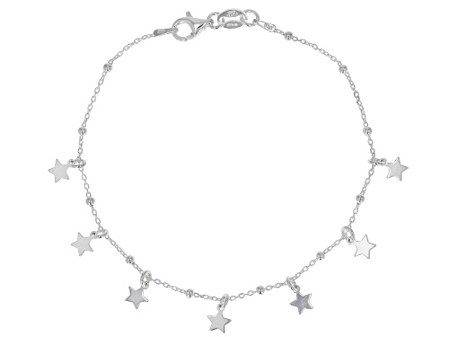 Photo of Sterling Silver Station Star 7.5 Inch Bracelet - Size 7.5