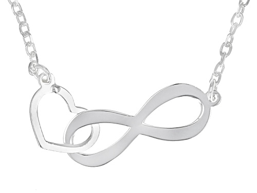 Photo of Sterling Silver Infinity Heart Necklace - Size 18