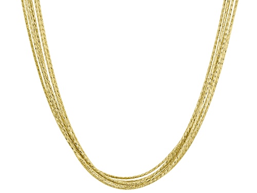 Photo of 18k Yellow Gold Over Sterling Silver 7 Row Diamond-Cut Snake Link 20 Inch Necklace - Size 20