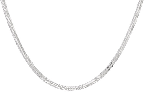 Sterling Silver Flat Diamond-Cut Foxtail Necklace - Size 18