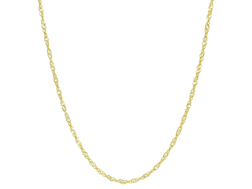 18k Yellow Gold Over Sterling Silver 1.6mm Adjustable Singapore Chain Necklace - Size 24