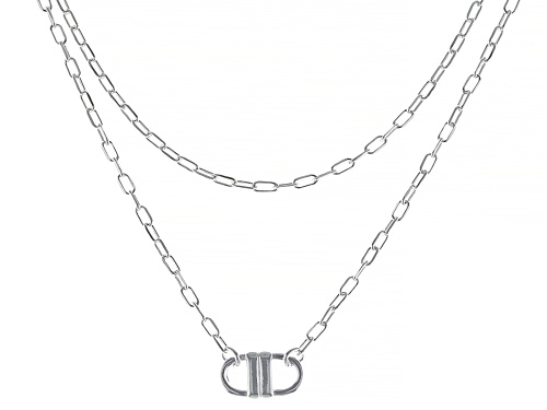 Photo of Sterling Silver 16 Inch Paperclip Layered Necklace - Size 16
