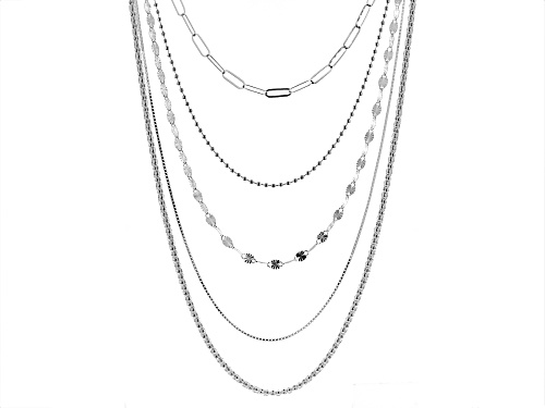 Purezza 950™ Sterling Silver Multi-Link 5-Layer Necklace