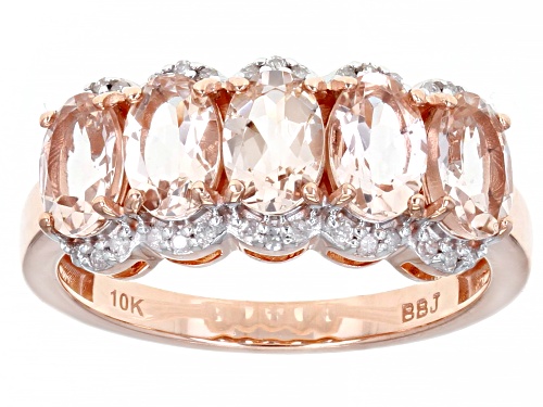 1.57ctw Oval Cor-De-Rosa Morganite™ With 0.08ctw Round Diamond Accent 10k Rose Gold Ring - Size 8
