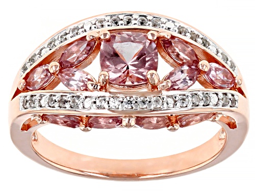 1.83ctw Color Shift Garnet With 0.18ctw Round White Zircon 18K Rose Gold Over Sterling Silver Ring - Size 6