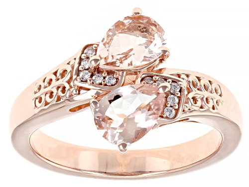 0.88ctw Morganite With 0.04ctw White Zircon 18k Rose Gold Over Sterling Silver Ring - Size 7