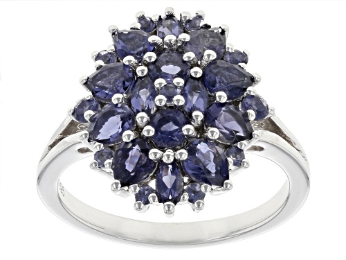 Photo of 1.41ctw Mixed Shapes Iolite Rhodium Over Sterling Silver Ring - Size 9
