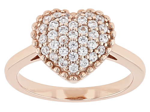 Photo of 0.62ctw Round White Zircon 18K Rose Gold Over Sterling Silver Heart Ring - Size 8