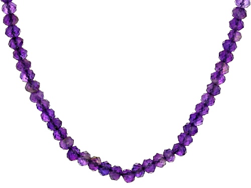 195.00CTW RONDELLE AMETHYST RHODIUM OVER STERLING SILVER NECKLACE - Size 72