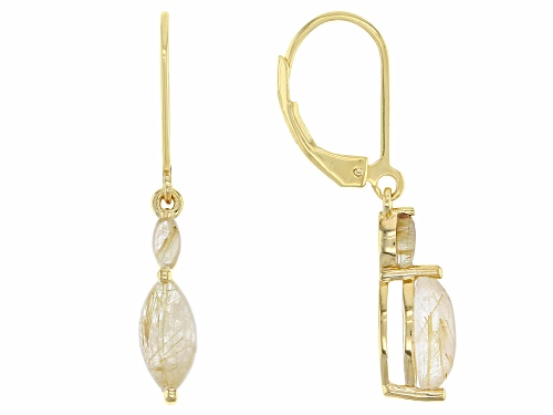 Photo of 2.57ctw Marquise Golden Rutilated Quartz 18k Yellow Gold Over Silver Earrings
