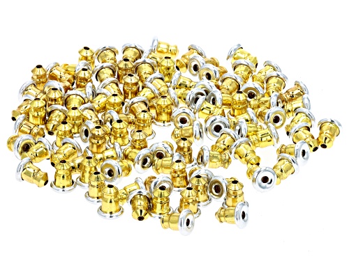 Bullet Earring Backs appx 5.5x4.5mm in Gold Tone 100 Pieces Total