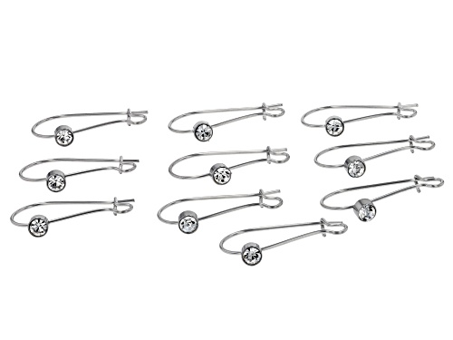 Stainless Steel appx 23mm Earring Finding with appx 4mm Round Crystal appx 10 Pieces Total
