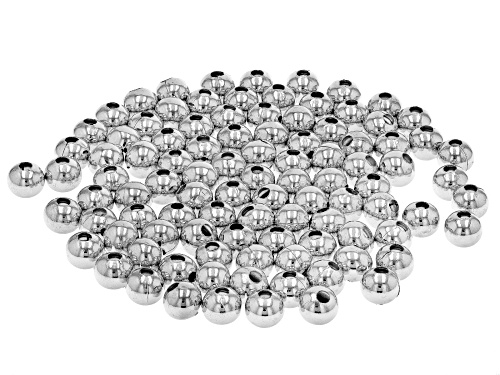 Metal Round Smooth Spacer Bead Kit in Silver Tone appx 8mm Contains appx 100 Pieces Total