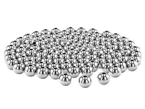Photo of Stainless Steel appx 8mm Round Beads appx 100 Pieces Total