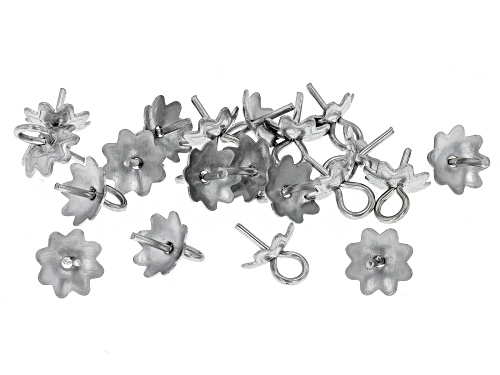 Stainless Steel Star Design Cup appx 6mm with Peg Findings appx 20 Pieces in Total