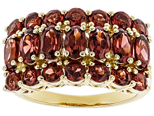 3.59ctw Vermelho Garnet With 0.01ctw White Diamond Accents 18k Yellow Gold Over Sterling Silver Ring - Size 6