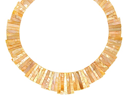 Golden South Sea Mother-of Pearl Graduated Collar Necklace - Size 18