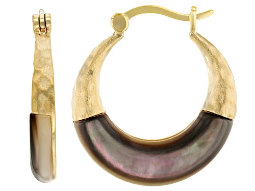 Tahitian Mother-of-Pearl 18k Yellow Gold Over Sterling Silver Earrings